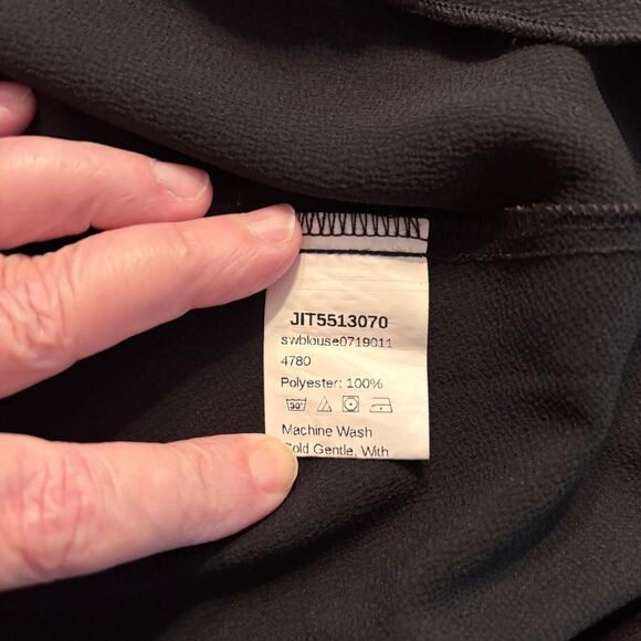 Shein Women's Blouse Size M Black Ruffled with Floral Embroidery Boho, Peasant - Picture 6 of 9